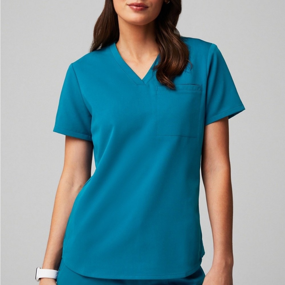 Fabletics Caribbean Blue Scrub Top